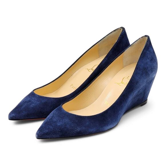 Christian Louboutin Pipina Wedges 55 - Suede - Night Blue 36 5.5US $795 - Picture 2 of 9
